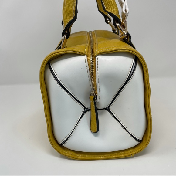 Italian Structured Crossbody Mustard Yellow Purse - Picture 10 of 12